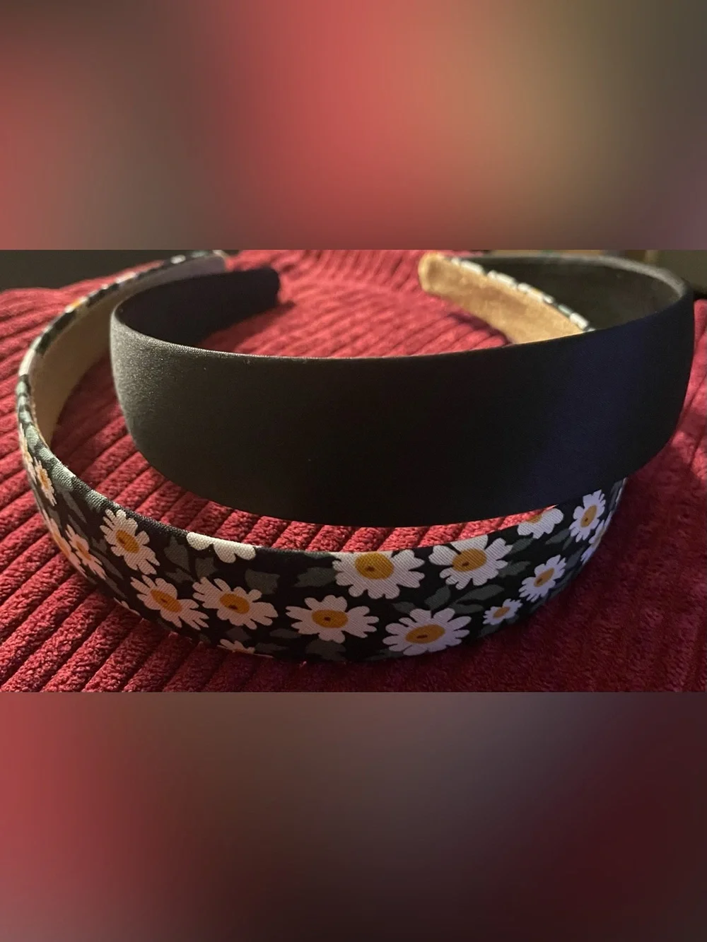 Black and Floral Daisy Headband Set - Women Accessories